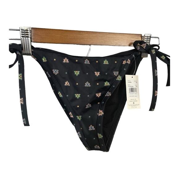 RVCA Foulard French Mid Rise Bikini‎ Bottom in Black Size M NWT - Picture 4 of 11